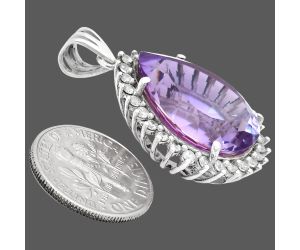 Amethyst and White Zircon Pendant EXP01646 P-1741, 17x20 mm