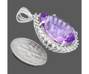 Amethyst and White Zircon Pendant EXP01648 P-1741, 17x20 mm