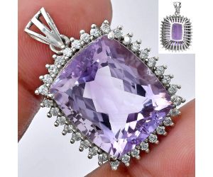 Amethyst and White Zircon Pendant EXP01677 P-1741, 17x20 mm