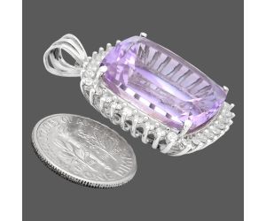 Amethyst and White Zircon Pendant EXP01677 P-1741, 17x20 mm