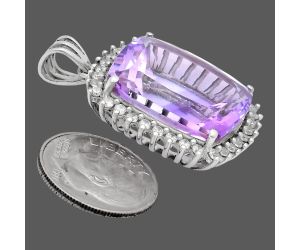 Amethyst and White Zircon Pendant EXP01681 P-1741, 17x20 mm