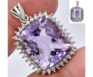 Amethyst and White Zircon Pendant EXP01689 P-1741, 17x20 mm