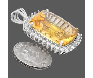 Citrine and White Zircon Pendant EXP01706 P-1741, 16x20 mm