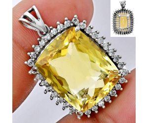 Citrine and White Zircon Pendant EXP01710 P-1741, 16x20 mm