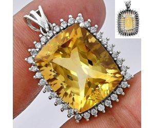 Citrine and White Zircon Pendant EXP01715 P-1741, 17x20 mm