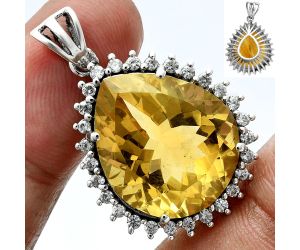 Citrine Pendant EXP01721 P-1741, 17x20 mm