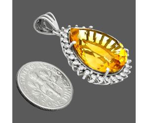 Citrine Pendant EXP01721 P-1741, 17x20 mm