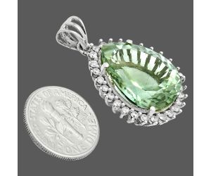 Prasiolite (Green Amethyst) Pendant EXP01723 P-1741, 17x20 mm