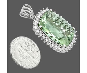 Prasiolite (Green Amethyst) Checker Pendant EXP01724 P-1741, 16x20 mm