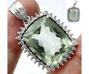 Prasiolite (Green Amethyst) Pendant EXP01725 P-1741, 16x20 mm