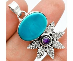 Sleeping Beauty Turquoise and Amethyst Pendant EXP01733 P-1425, 13x18 mm