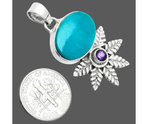 Sleeping Beauty Turquoise and Amethyst Pendant EXP01733 P-1425, 13x18 mm