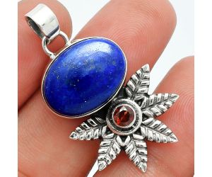 Lapis Lazuli and Garnet Pendant EXP01741 P-1425, 13x18 mm