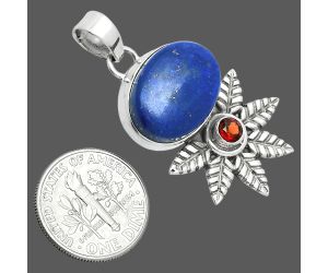 Lapis Lazuli and Garnet Pendant EXP01741 P-1425, 13x18 mm