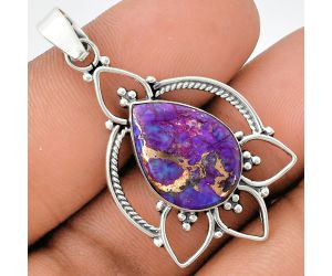 Copper Purple Turquoise Pendant EXP01897 P-1444, 13x18 mm