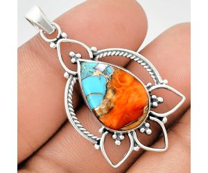 Spiny Oyster Turquoise Pendant EXP01908 P-1444, 13x20 mm