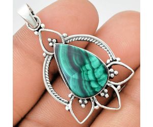 Malachite Eye Pendant EXP01911 P-1444, 13x20 mm