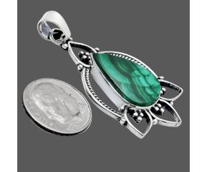 Malachite Eye Pendant EXP01911 P-1444, 13x20 mm