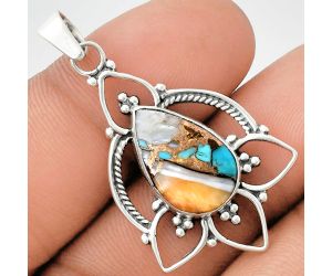 Spiny Oyster Turquoise Pendant EXP01912 P-1444, 11x17 mm