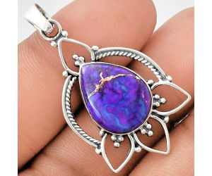 Copper Purple Turquoise Pendant EXP01918 P-1444, 13x18 mm