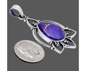 Copper Purple Turquoise Pendant EXP01918 P-1444, 13x18 mm