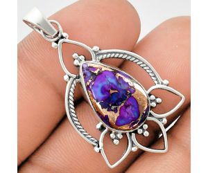 Copper Purple Turquoise Pendant EXP01922 P-1444, 11x18 mm