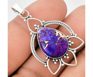 Copper Purple Turquoise Pendant EXP01923 P-1444, 13x18 mm