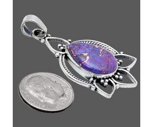 Copper Purple Turquoise Pendant EXP01923 P-1444, 13x18 mm