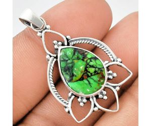 Green Matrix Turquoise Pendant EXP01928 P-1444, 13x18 mm