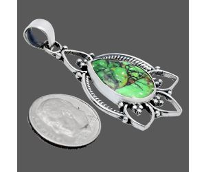 Green Matrix Turquoise Pendant EXP01928 P-1444, 13x18 mm