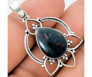 Blood Stone Pendant EXP01929 P-1444, 13x18 mm