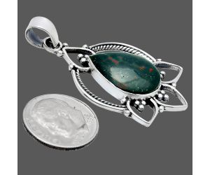 Blood Stone Pendant EXP01929 P-1444, 13x18 mm