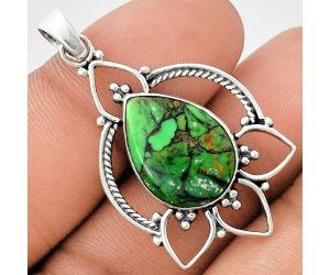 Green Matrix Turquoise Pendant EXP01935 P-1444, 13x18 mm