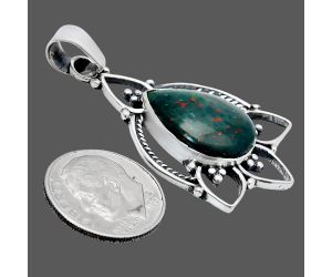 Blood Stone Pendant EXP01940 P-1444, 13x17 mm