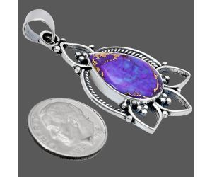 Copper Purple Turquoise Pendant EXP01951 P-1444, 13x18 mm