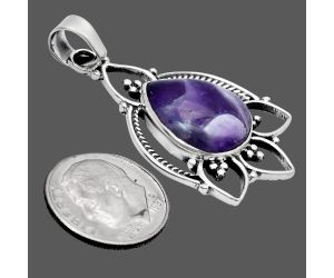 Chevron Amethyst Pendant EXP01956 P-1444, 13x17 mm