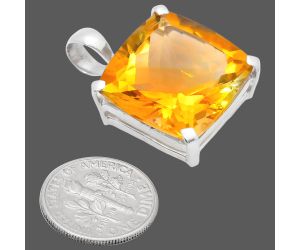 Citrine Pendant EXP01972 P-1013, 20x20 mm