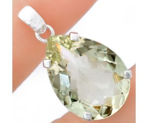 Prasiolite (Green Amethyst) Checker Pendant EXP01977 P-1013, 18x24 mm