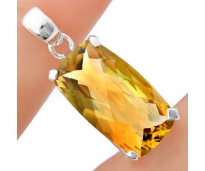 Citrine Checker Pendant EXP01990 P-1013, 12x22 mm