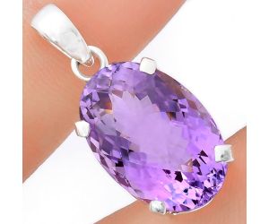 Amethyst Checker Pendant EXP01992 P-1013, 14x21 mm