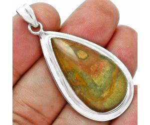 Rocky Butte Picture Jasper Pendant EXP01998 P-1076, 18x31 mm