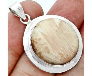 Orange Scolecite Pendant EXP02001 P-1076, 20x21 mm