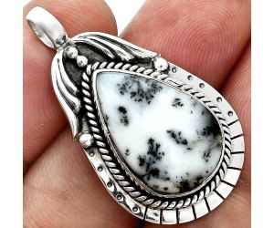 Merlinite Dendritic Opal Pendant EXP02009 P-1568, 13x20 mm