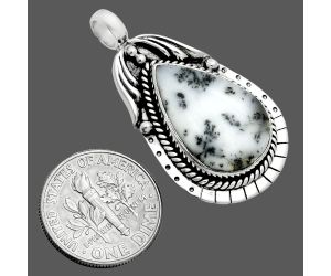 Merlinite Dendritic Opal Pendant EXP02009 P-1568, 13x20 mm