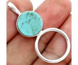 Natural Rare Turquoise Nevada Aztec Mt Pendant EXP02038 T-1012, 12x12 mm