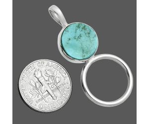 Natural Rare Turquoise Nevada Aztec Mt Pendant EXP02038 T-1012, 12x12 mm