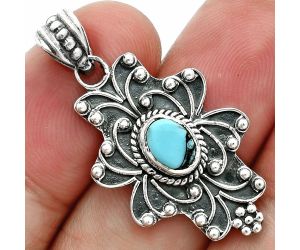 Lucky Charm Tibetan Turquoise Pendant EXP02040 P-1558, 7x5 mm