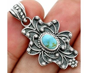 Natural Rare Turquoise Nevada Aztec Mt Pendant EXP02041 P-1558, 7x5 mm