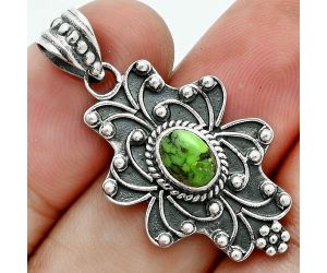 Green Matrix Turquoise Pendant EXP02043 P-1558, 7x5 mm