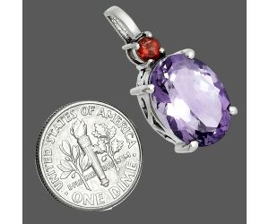 Amethyst and Garnet Pendant EXP02044 P-1113, 12x16 mm